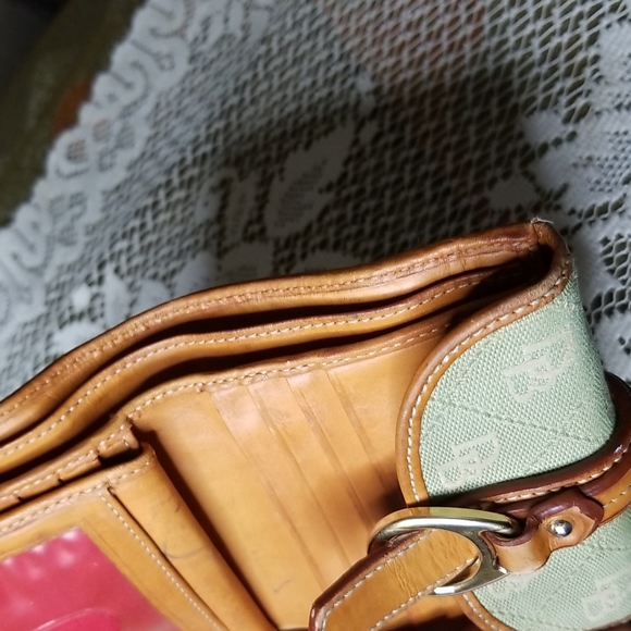 Vintage Dooney&Bourke mint green DB/brown leather wallet - Picture 8 of 8